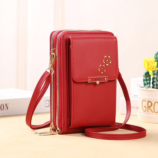 GESSY FUCTIONAL CROSSBODY CELLPHONE BAG IN RED