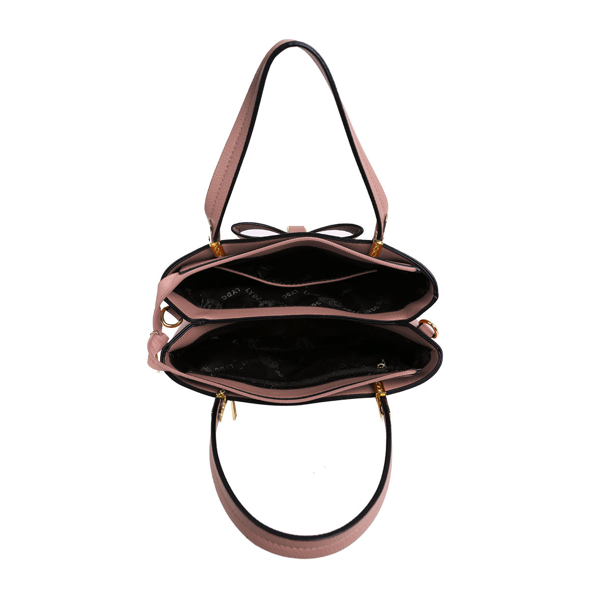 LYDC BOW DETAIL TOTE HANDBAG IN DARK PINK