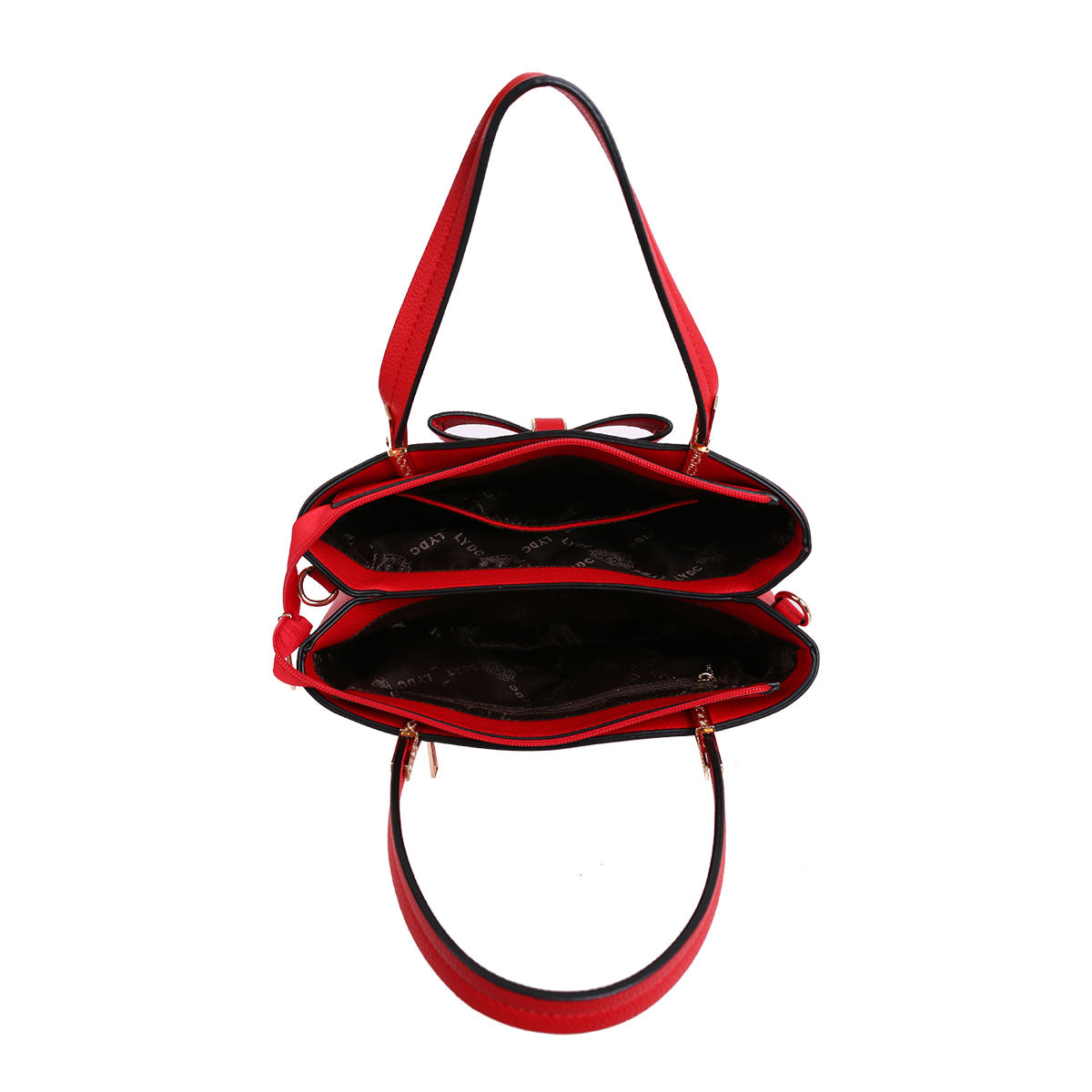 LYDC BOW DETAIL TOTE HANDBAG IN RED