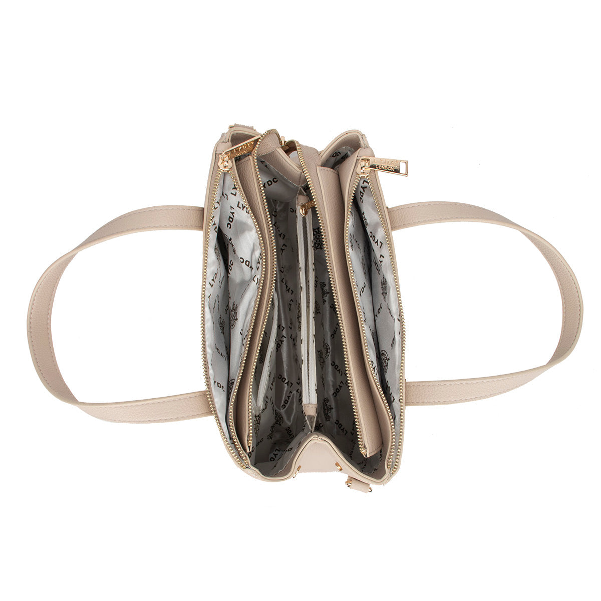 LYDC BUSINESS LAPTOP HANDBAG IN CREAM LARGE CAPACITY