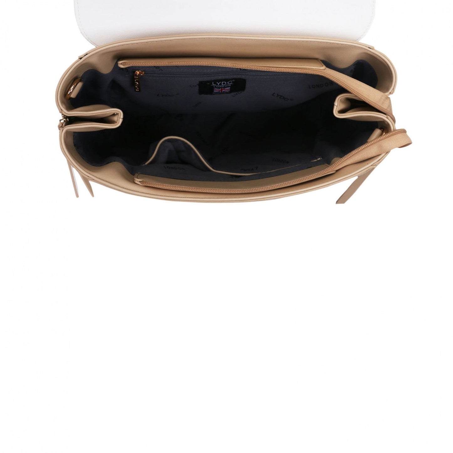 LYDC DUAL COLOUR PATCHWORK GRAB BAG IN NUDE