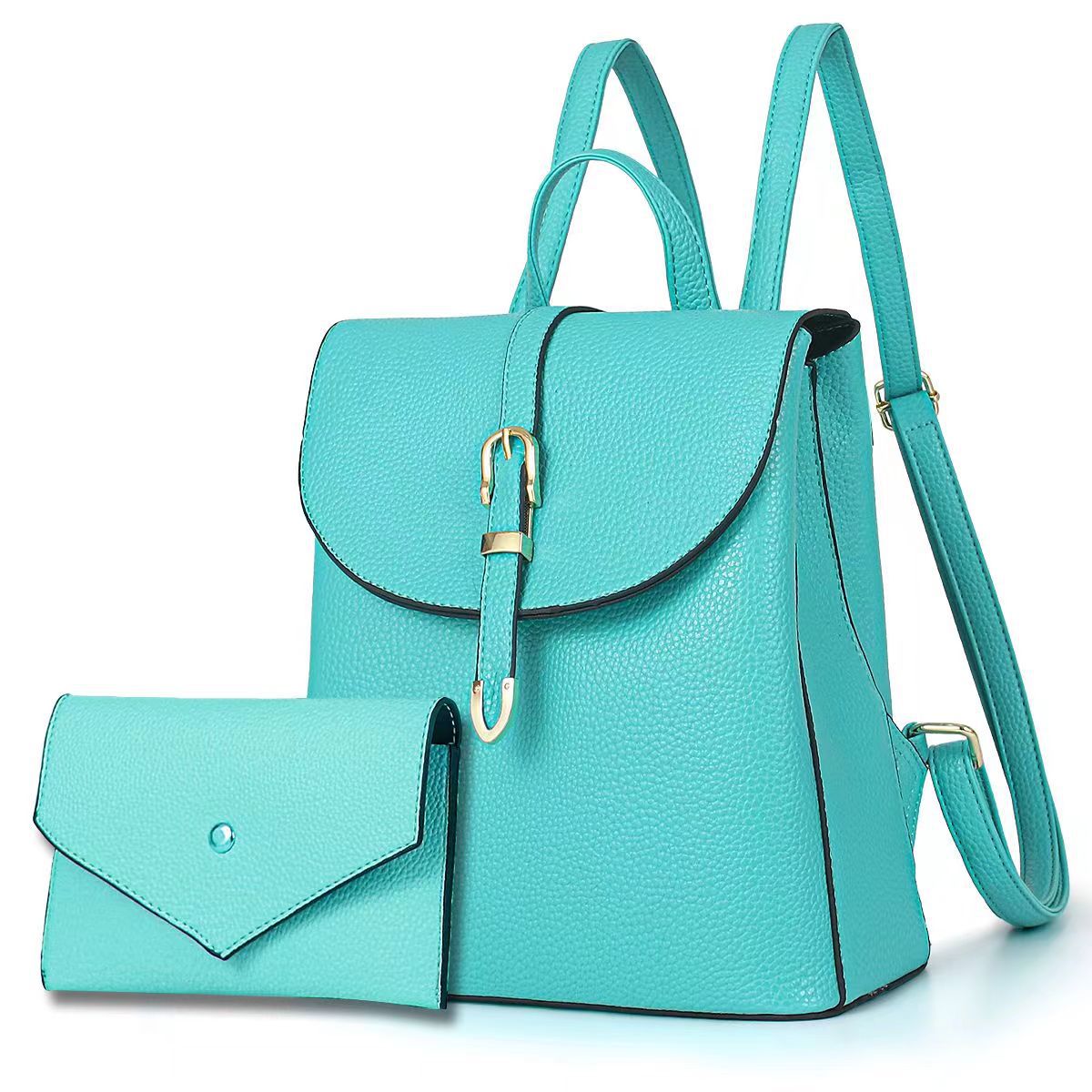 GESSY FAUX LEATHER FLAP BACKPACK