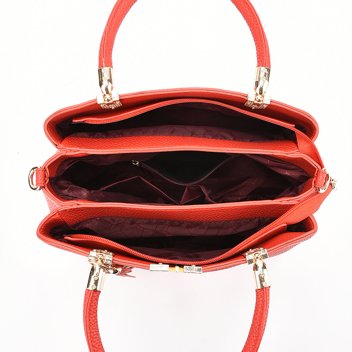 GESSY V LETTER TASSEL DECOR TOTE BAG