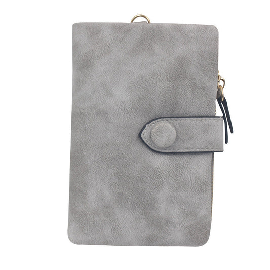 GESSY SOFT LEATHER SMALL SHORT PURSE IN GREY