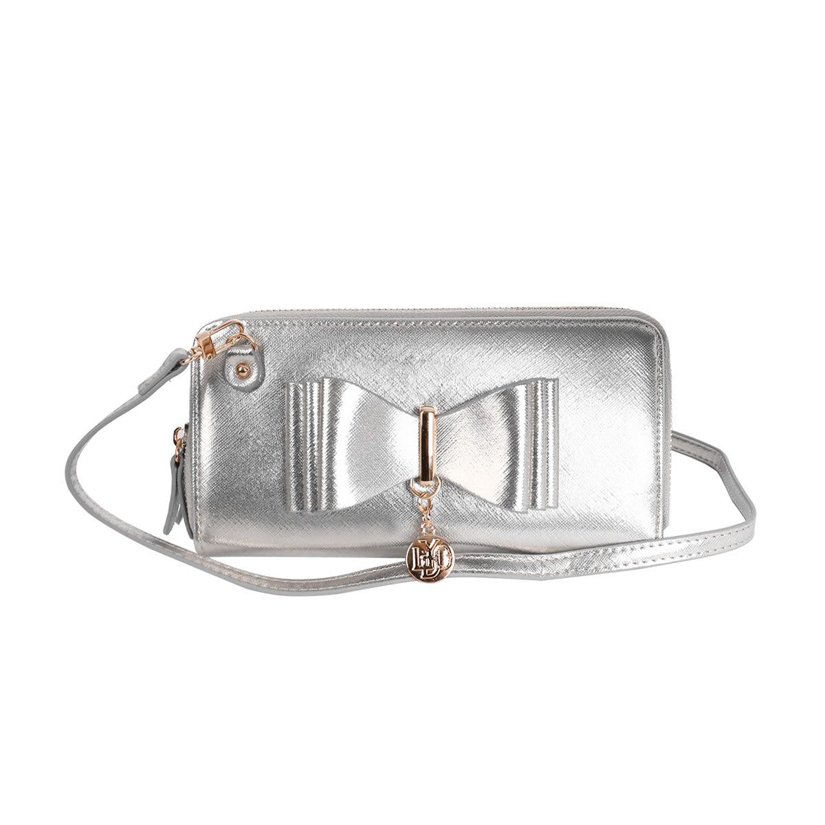 LYDC BOW DETAILED PURSE IN SILVER