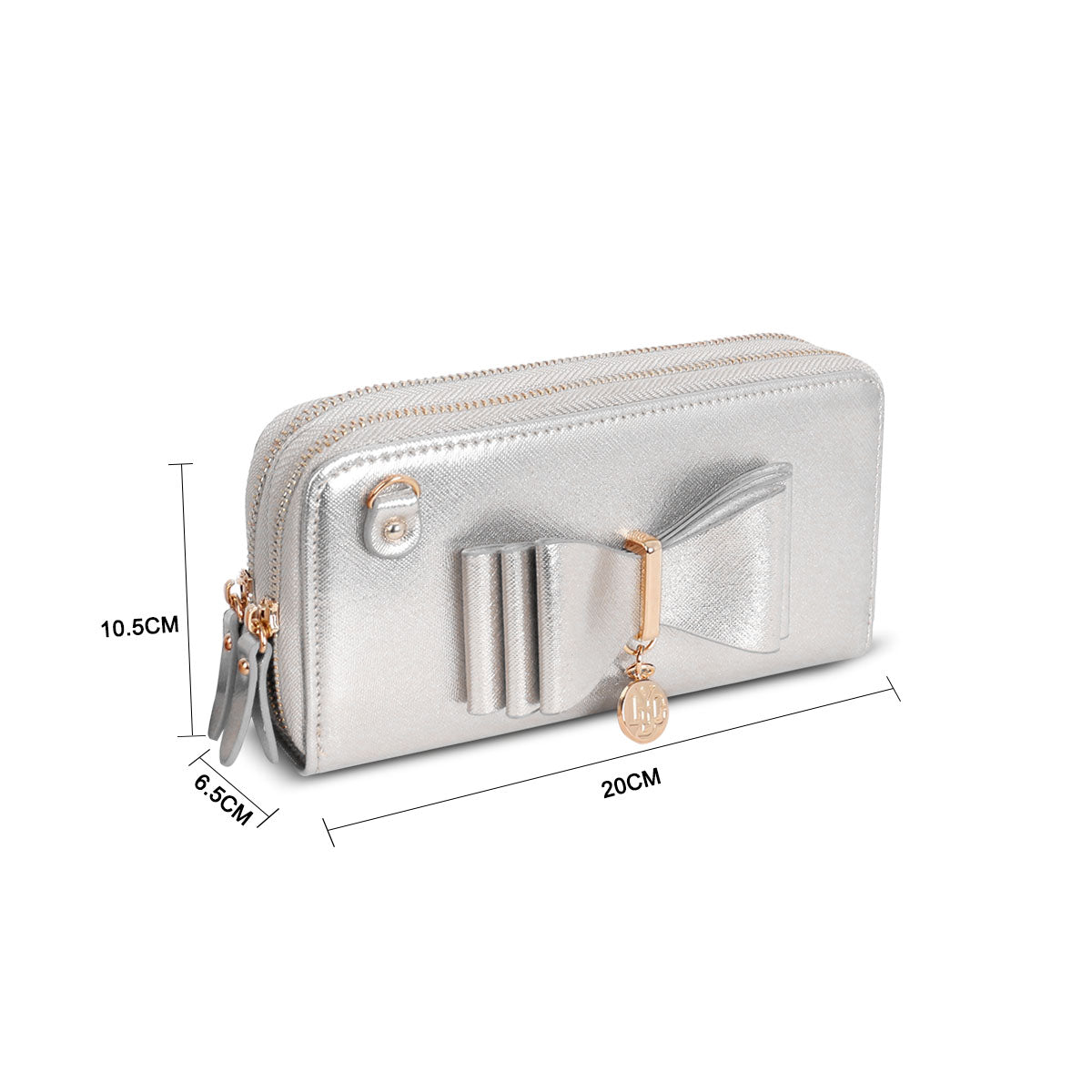 LYDC BOW DETAILED PURSE IN SILVER