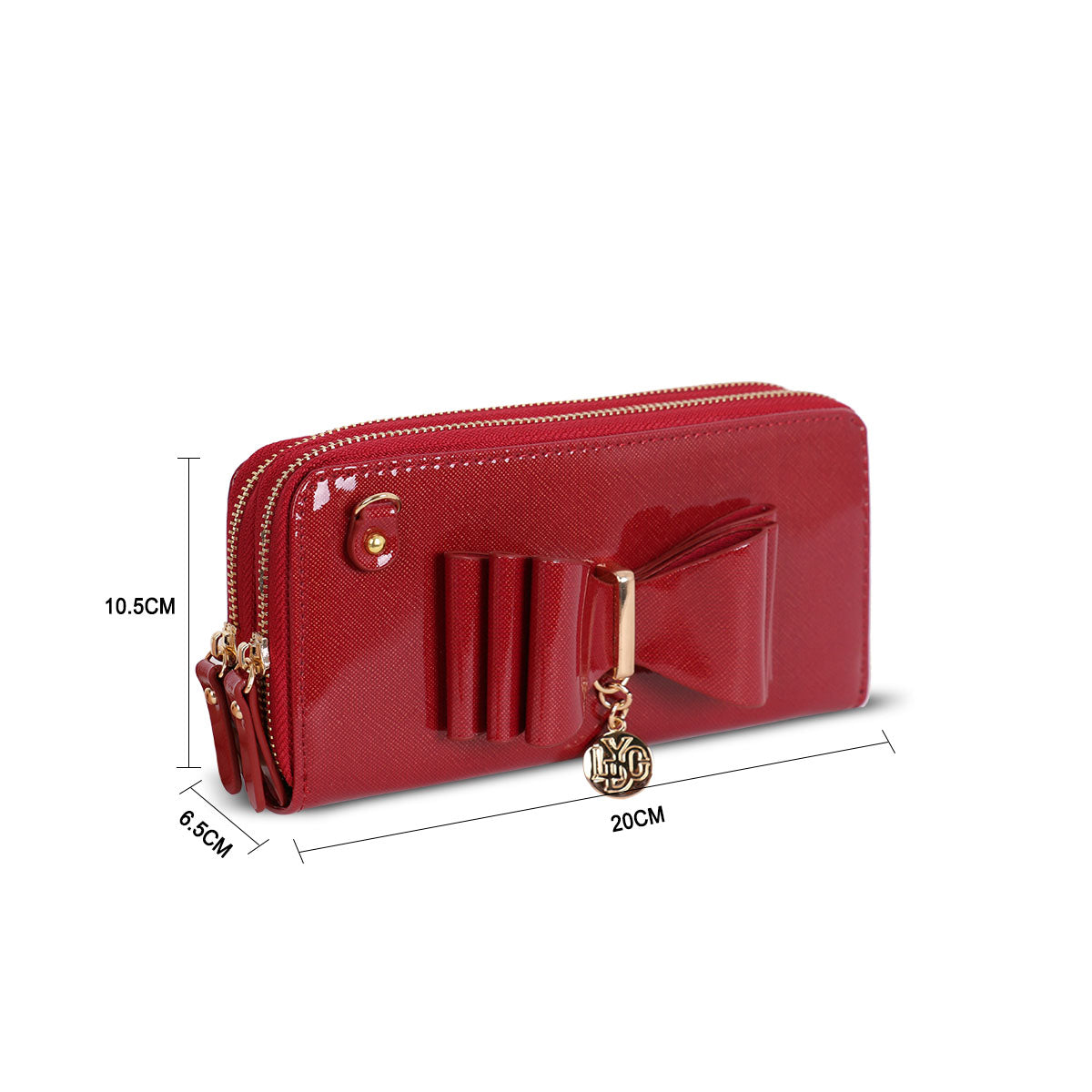 LYDC BOW DETAILED PURSE IN WINE RED