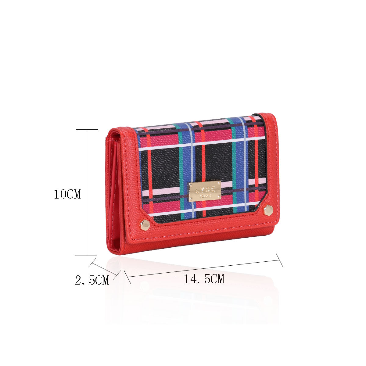 LYDC MULTICOLOUR GEOMETRIC MINI PURSE IN RED