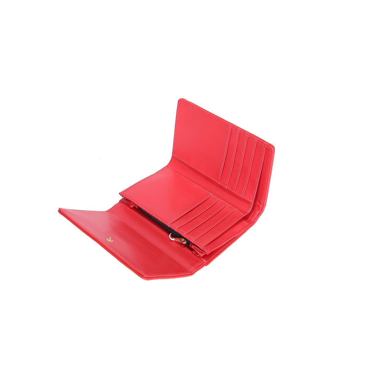 LYDC MULTICOLOUR GEOMETRIC MINI PURSE IN RED