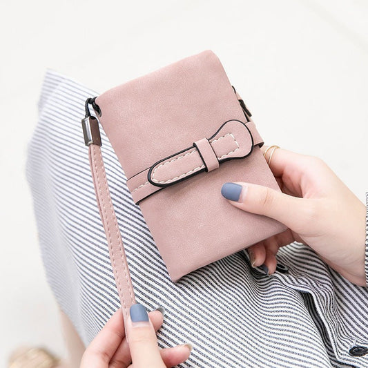 GESSY DOUBLE-LOCKED PURSE WALLET IN PINK