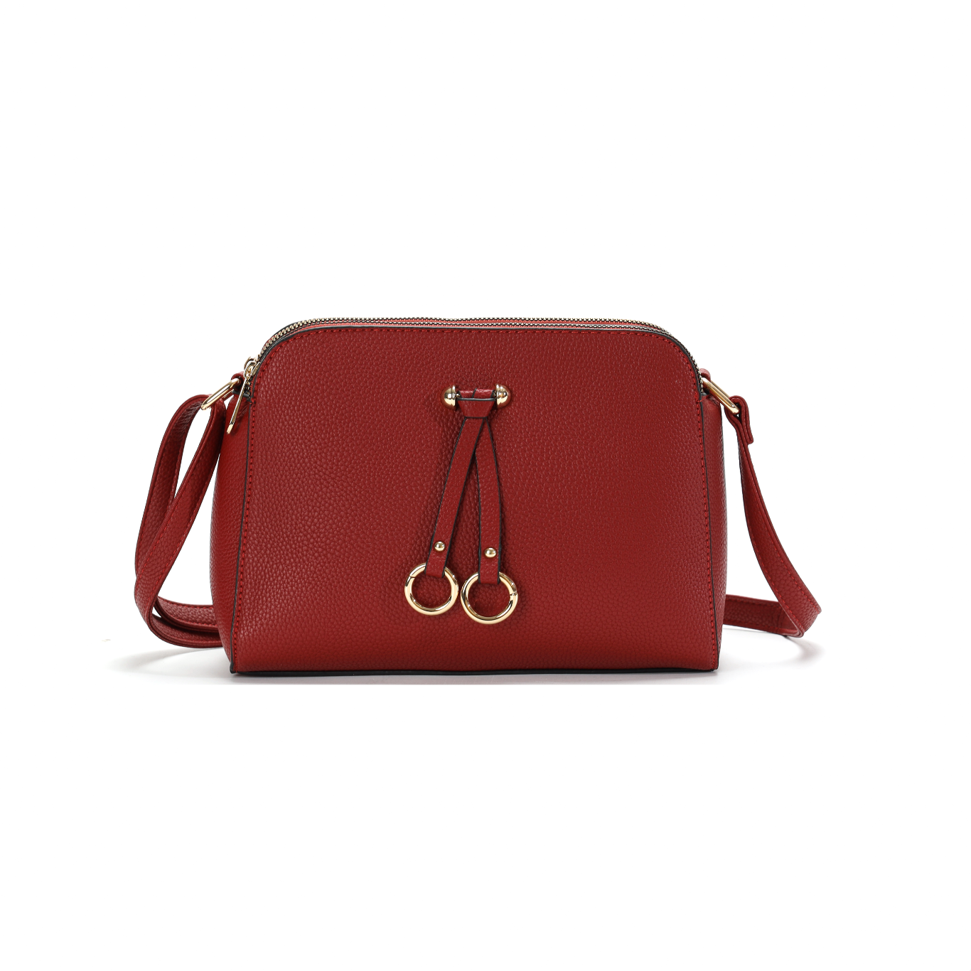 GESSY RING DECOR HANDBAG IN RED