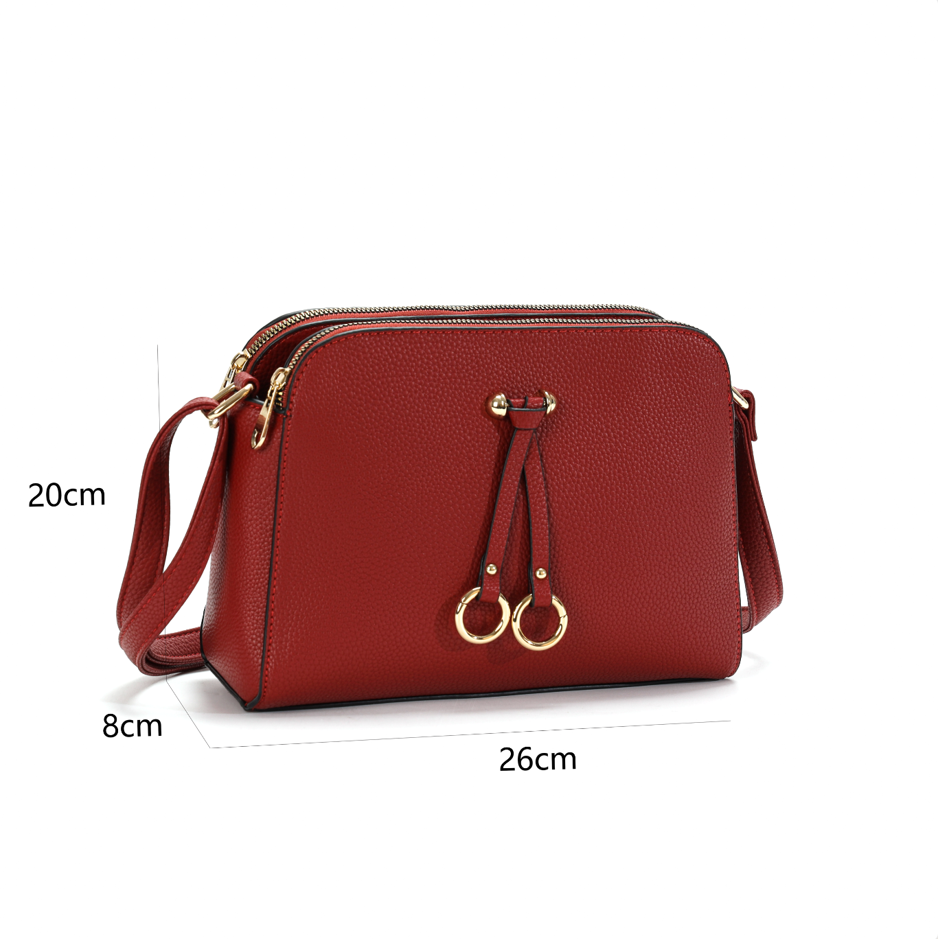 GESSY RING DECOR HANDBAG IN RED