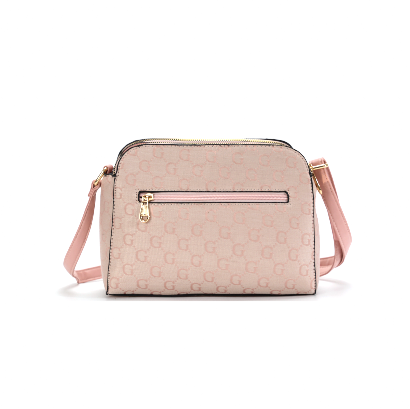 GESSY LOGO PRINT RING DECOR HANDBAG IN PINK