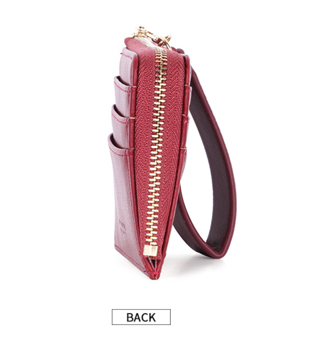 GESSY MULTI-LAYER CARD HOLDER WITH WIDE LANYARD IN PINK