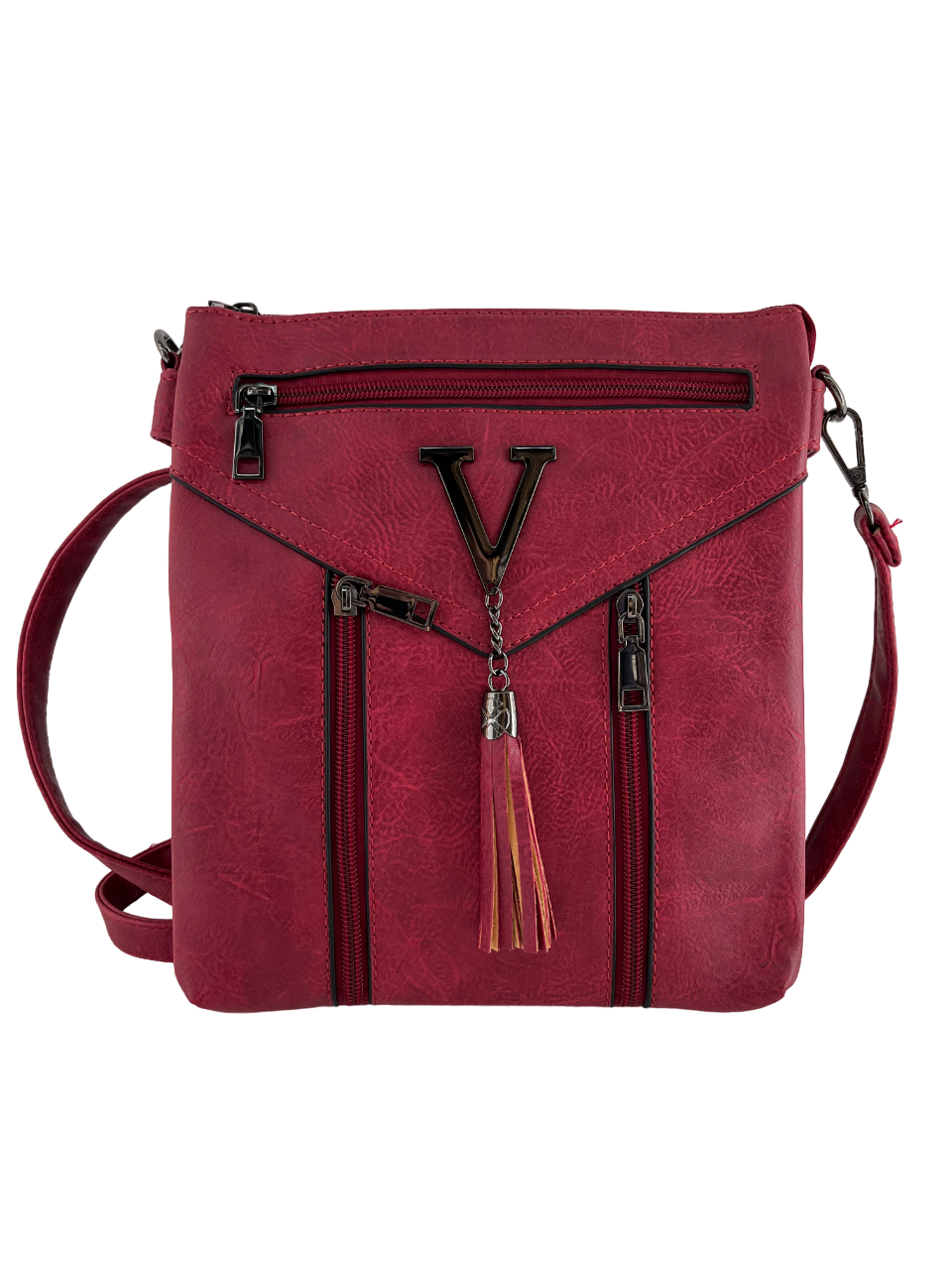 GESSY ZIP HANDBAG IN RED