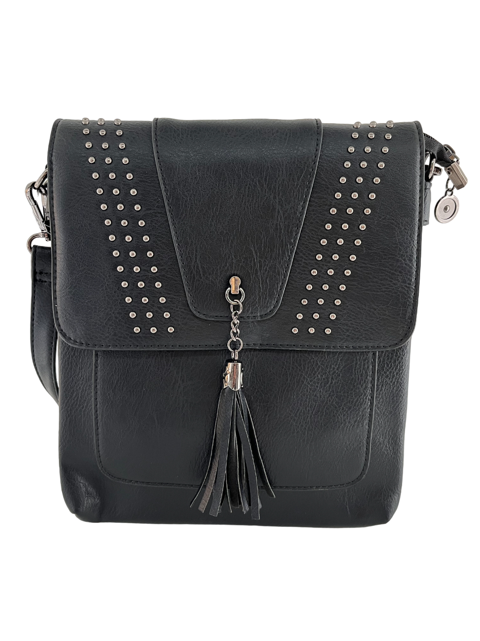 GESSY FLAP HANDBAG WITH TASSEL IN BLACK