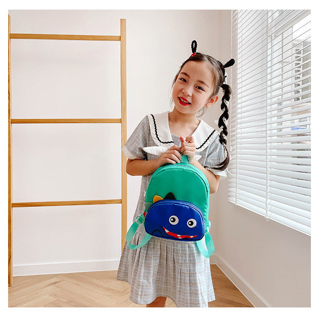 GESSY KID CARTOON BACKPACK DINOSAUR DEEP GREEN AND BLUE
