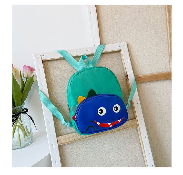 GESSY KID CARTOON BACKPACK DINOSAUR DEEP GREEN AND BLUE