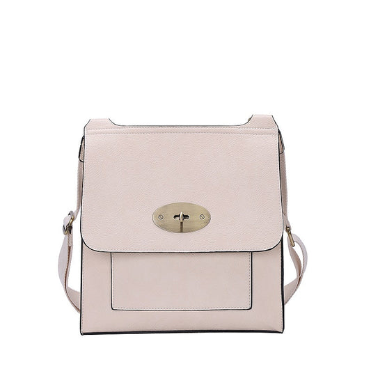 GESSY MESSENGER CROSS BODY BAG TWIST LOCKER IN CREAM