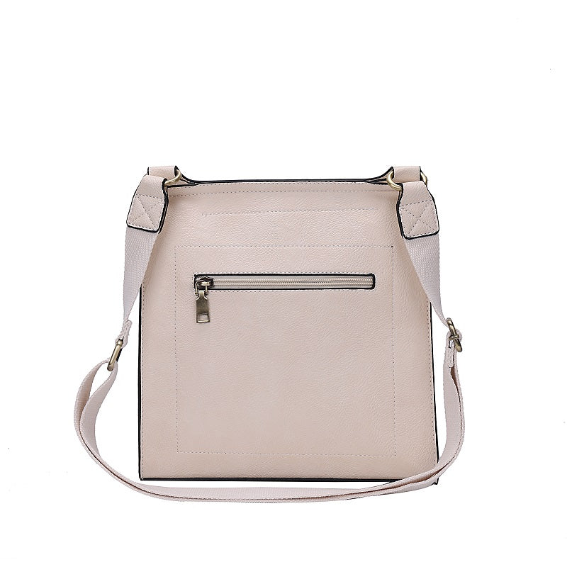 GESSY MESSENGER CROSS BODY BAG TWIST LOCKER IN CREAM