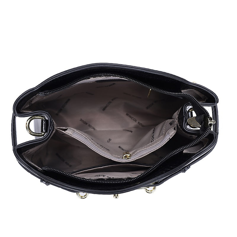 GESSY CROCODILE PATTERNED FAUX LEATHER HANDBAG
