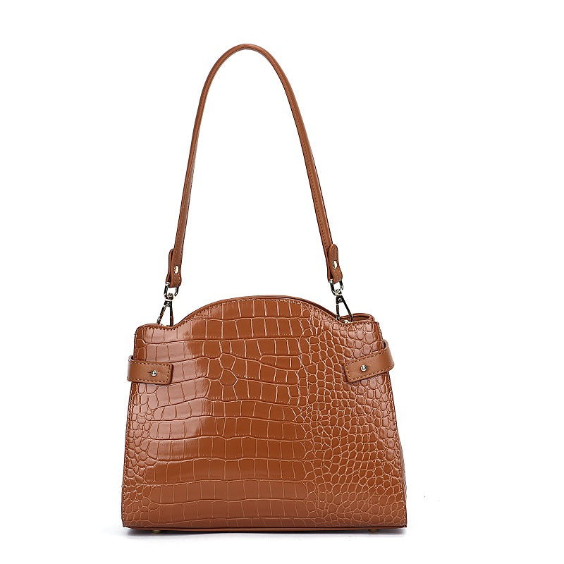 GESSY CROCODILE PATTERNED FAUX LEATHER HANDBAG