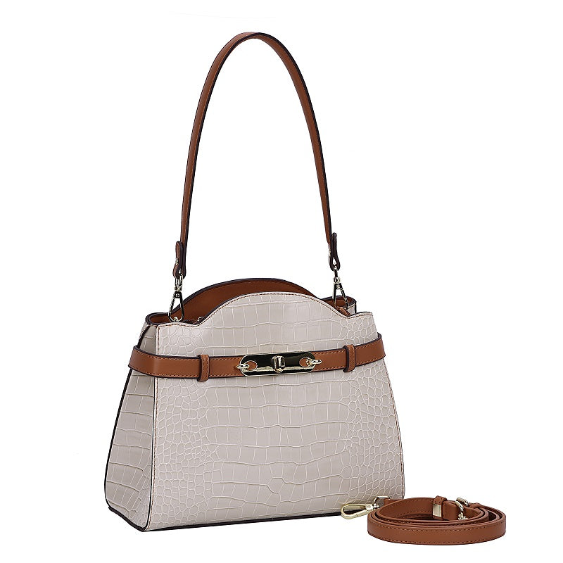 GESSY CROCODILE PATTERNED FAUX LEATHER HANDBAG