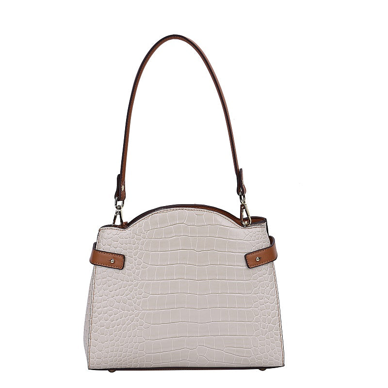 GESSY CROCODILE PATTERNED FAUX LEATHER HANDBAG