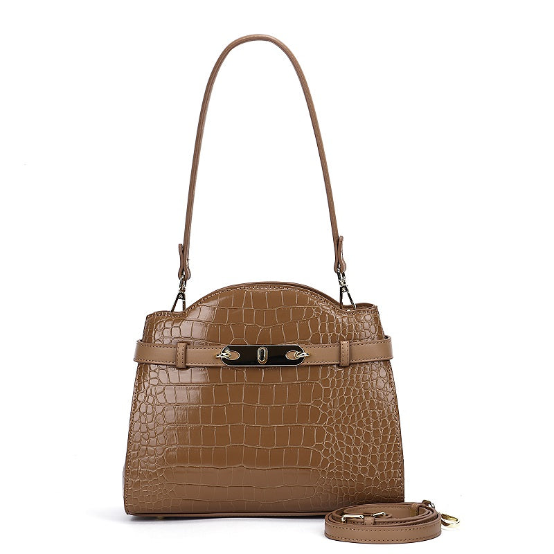 GESSY CROCODILE PATTERNED FAUX LEATHER HANDBAG