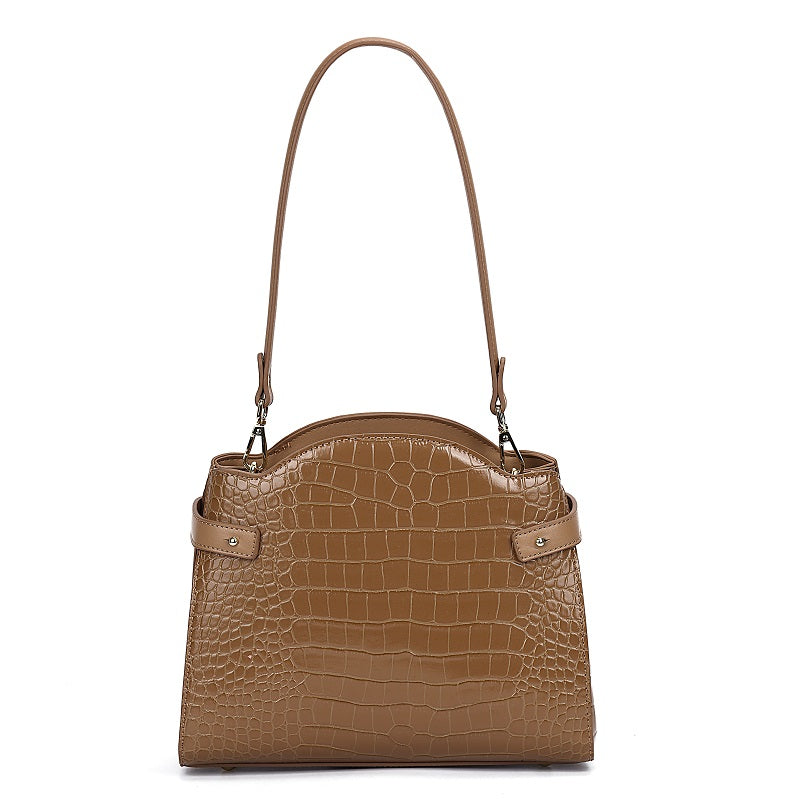 GESSY CROCODILE PATTERNED FAUX LEATHER HANDBAG