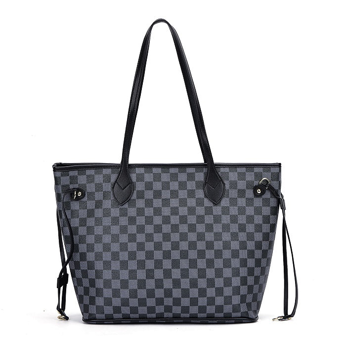 GESSY 2PCS SET BAG IN CHECK PRINT