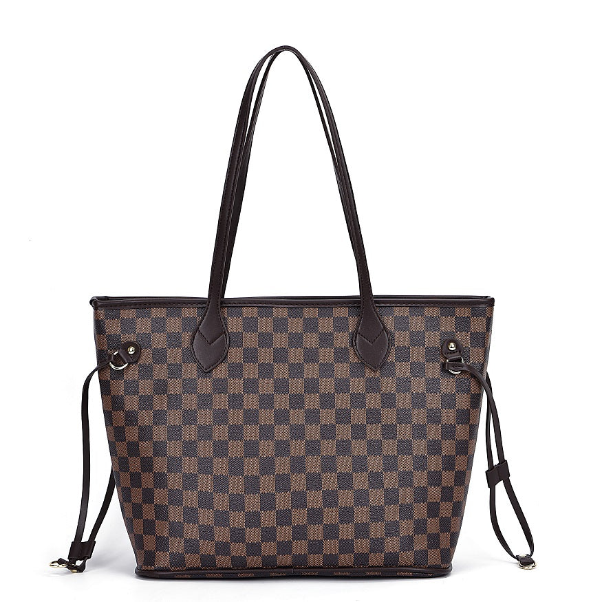 GESSY 2PCS SET BAG IN CHECK PRINT