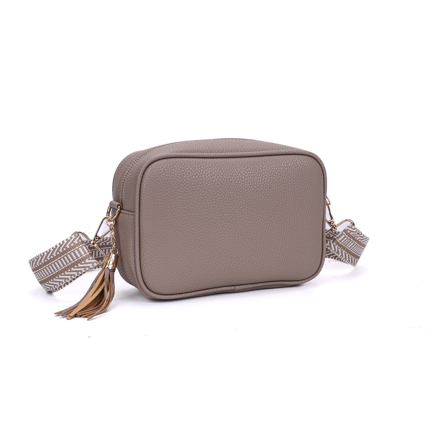 GESSY CAMERA TASSEL CLUTCH BAG WITH OPTIONAL PATTERNED SHOULDER STRAP