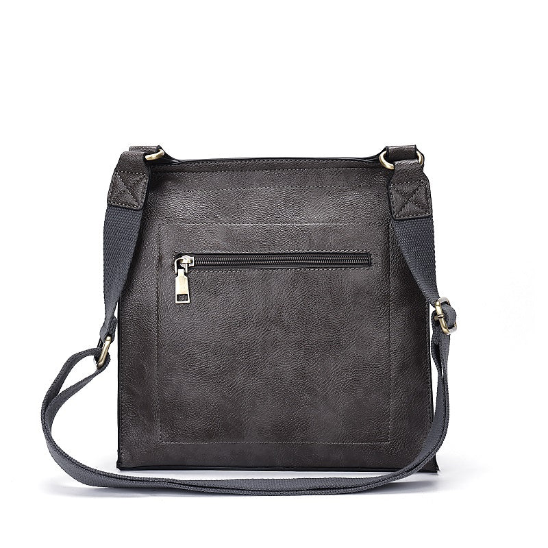 GESSY MESSENGER CROSS BODY BAG TWIST LOCKER IN GREY