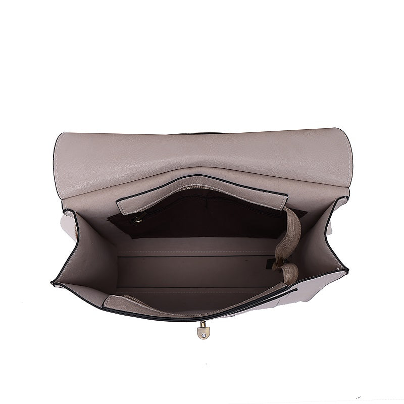 GESSY MESSENGER CROSS BODY BAG TWIST LOCKER IN LIGHT GREY