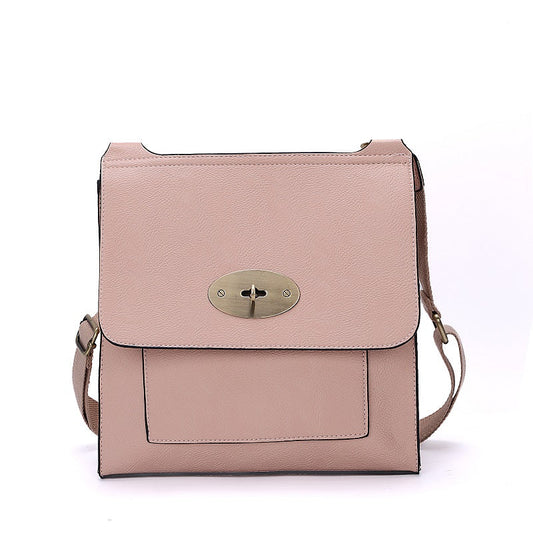 GESSY MESSENGER CROSS BODY BAG TWIST LOCKER IN DARK PINK