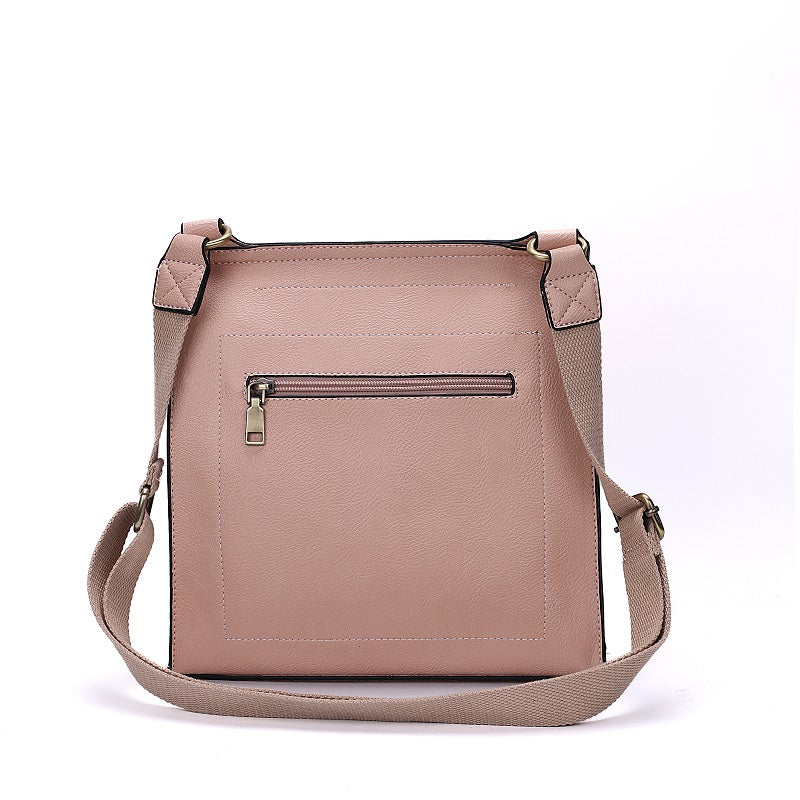 GESSY MESSENGER CROSS BODY BAG TWIST LOCKER IN DARK PINK