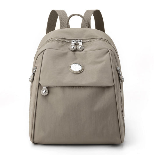 GESSY NYLON MULTI-LAYER WATERPROOF BACKPACK IN L.COFFEE