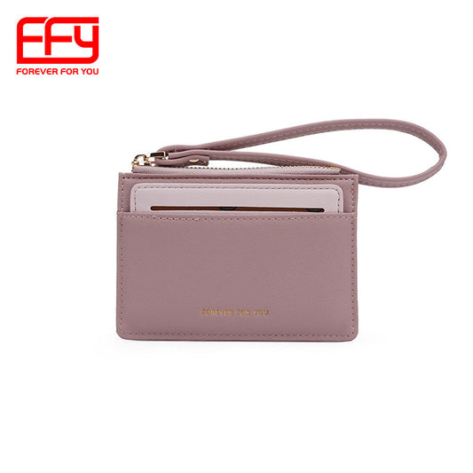 GESSY MULTI-LAYER CARD HOLDER WITH LANYARD IN PINK
