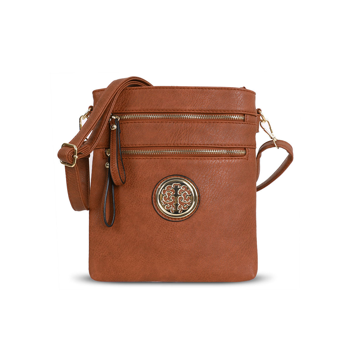 GESSY MULTILAYER CROSSBODY BAG IN TAN