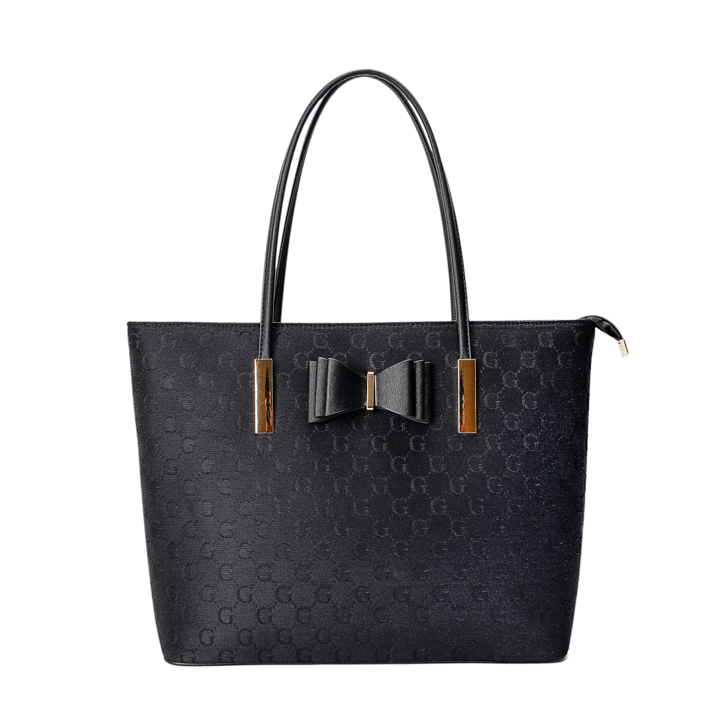 GESSY BOW DETAIL TOTE BAG IN BLACK