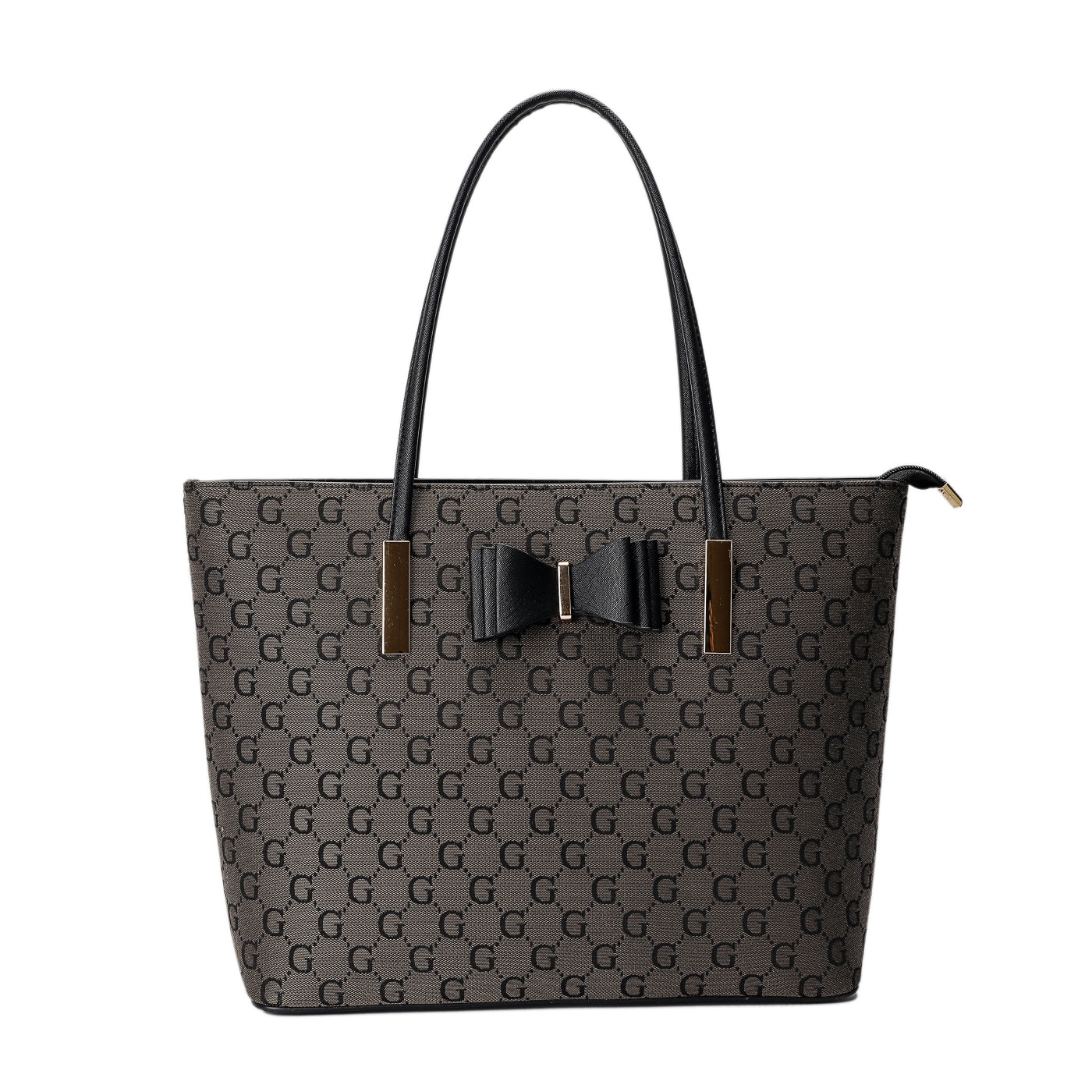 GESSY BOW DETAIL TOTE BAG IN COFFEE