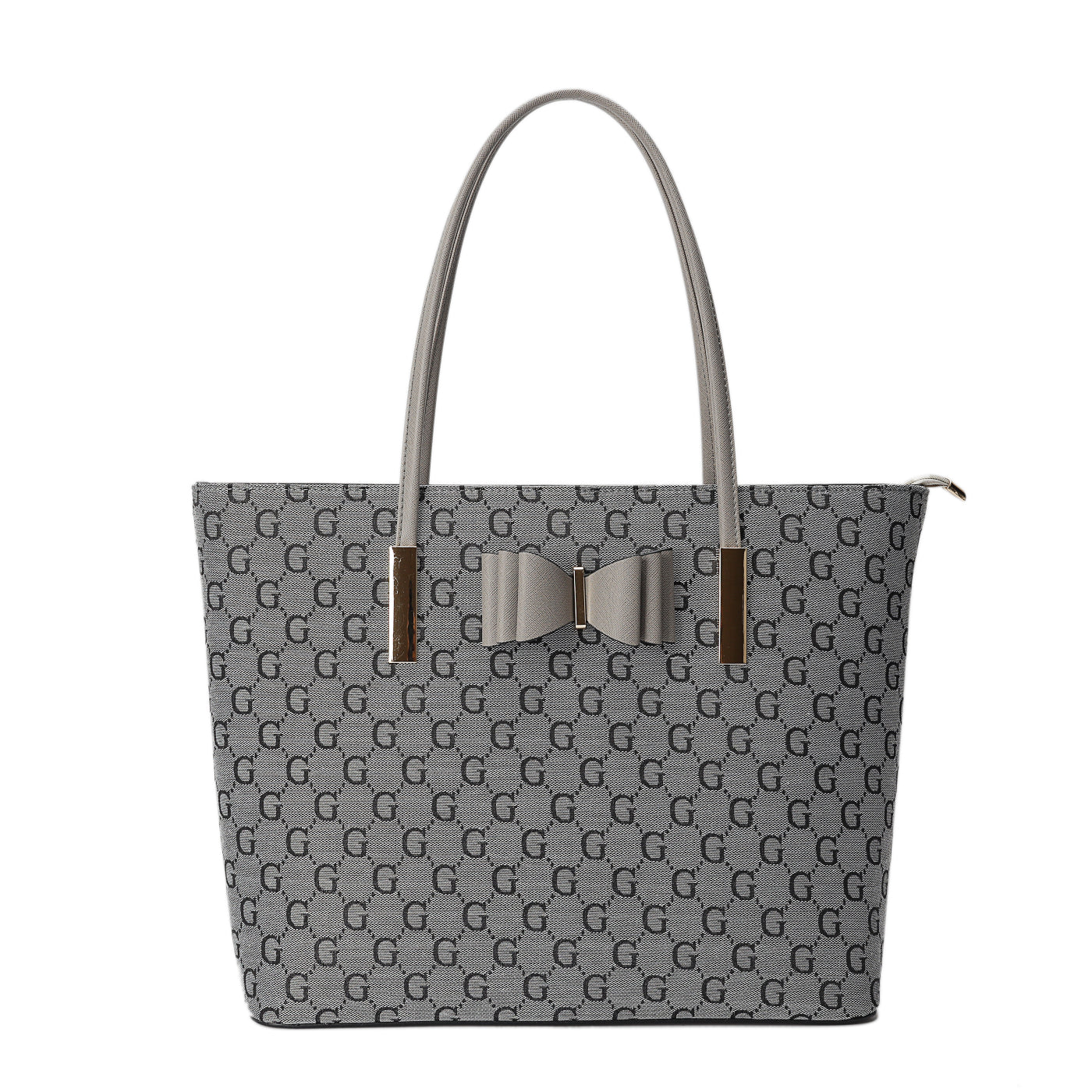 GESSY BOW DETAIL TOTE BAG IN GREY