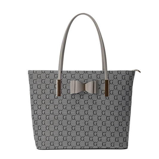 GESSY BOW DETAIL TOTE BAG IN GREY