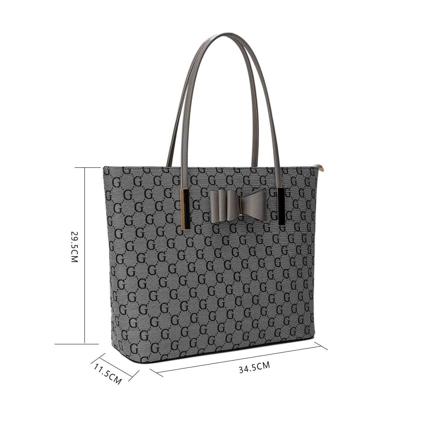 GESSY BOW DETAIL TOTE BAG IN COFFEE