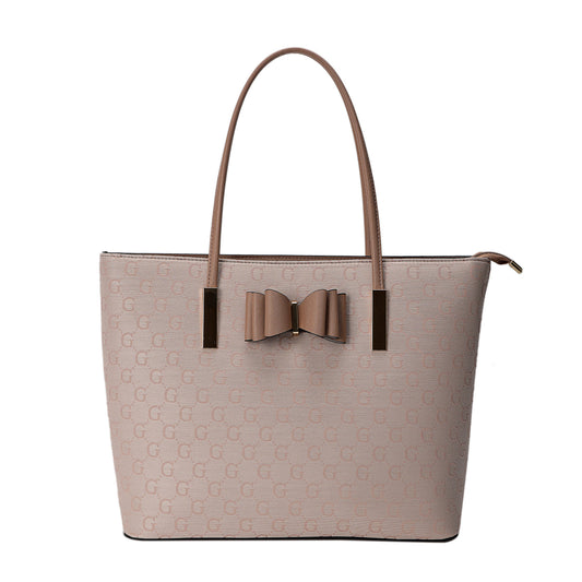 GESSY BOW DETAIL TOTE BAG IN PINK