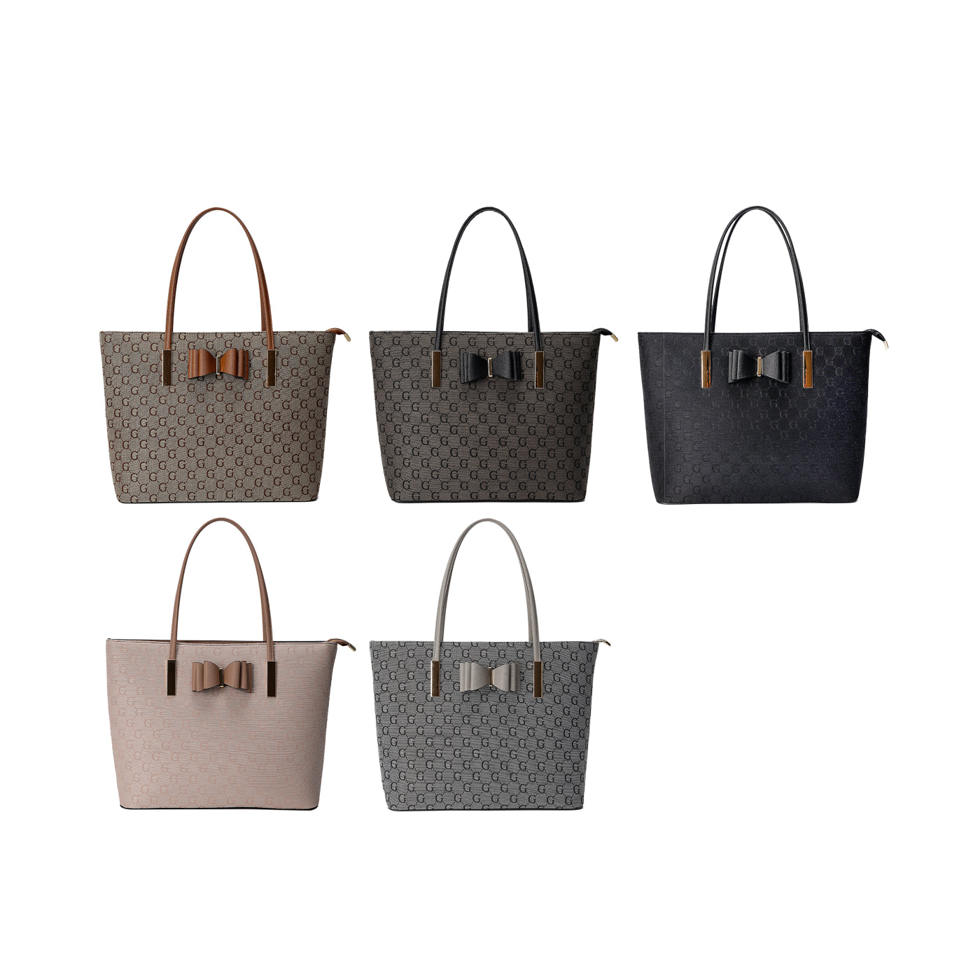 GESSY BOW DETAIL TOTE BAG IN COFFEE