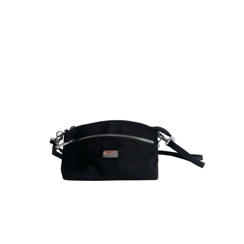 GESSY MULTI-LAYER CROSSBODY BAG IN BLACK