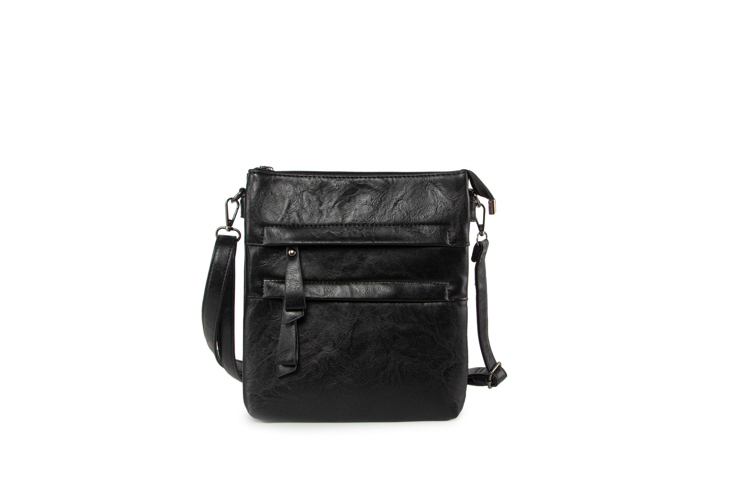 GESSY MULTI-LAYER CROSS BODY BAG IN BLACK