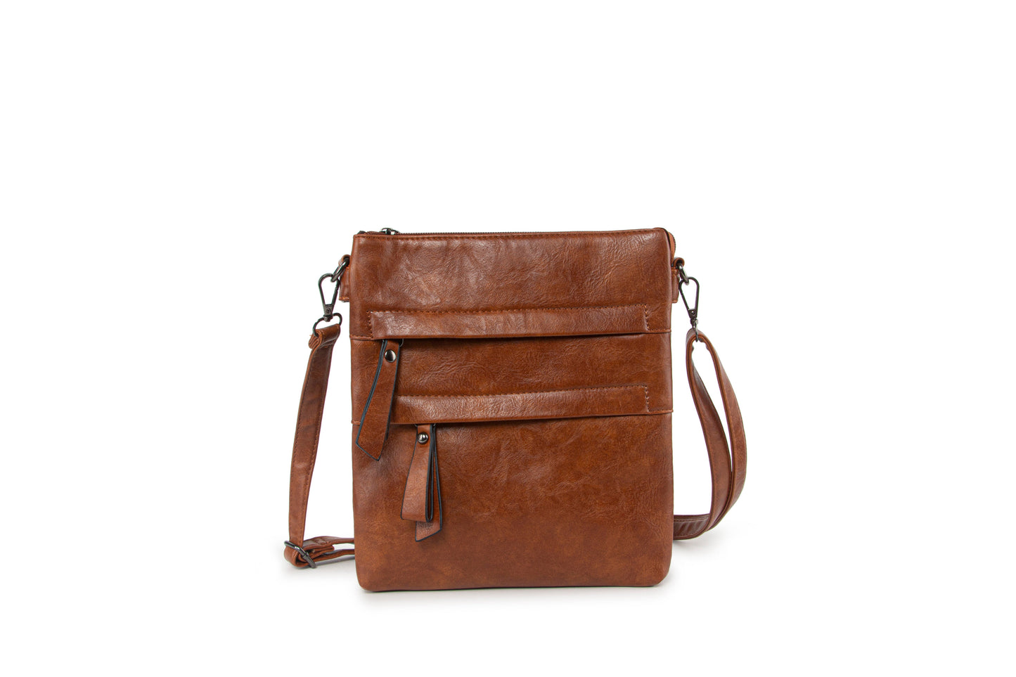 GESSY MULTI-LAYER CROSS BODY BAG IN BROWN